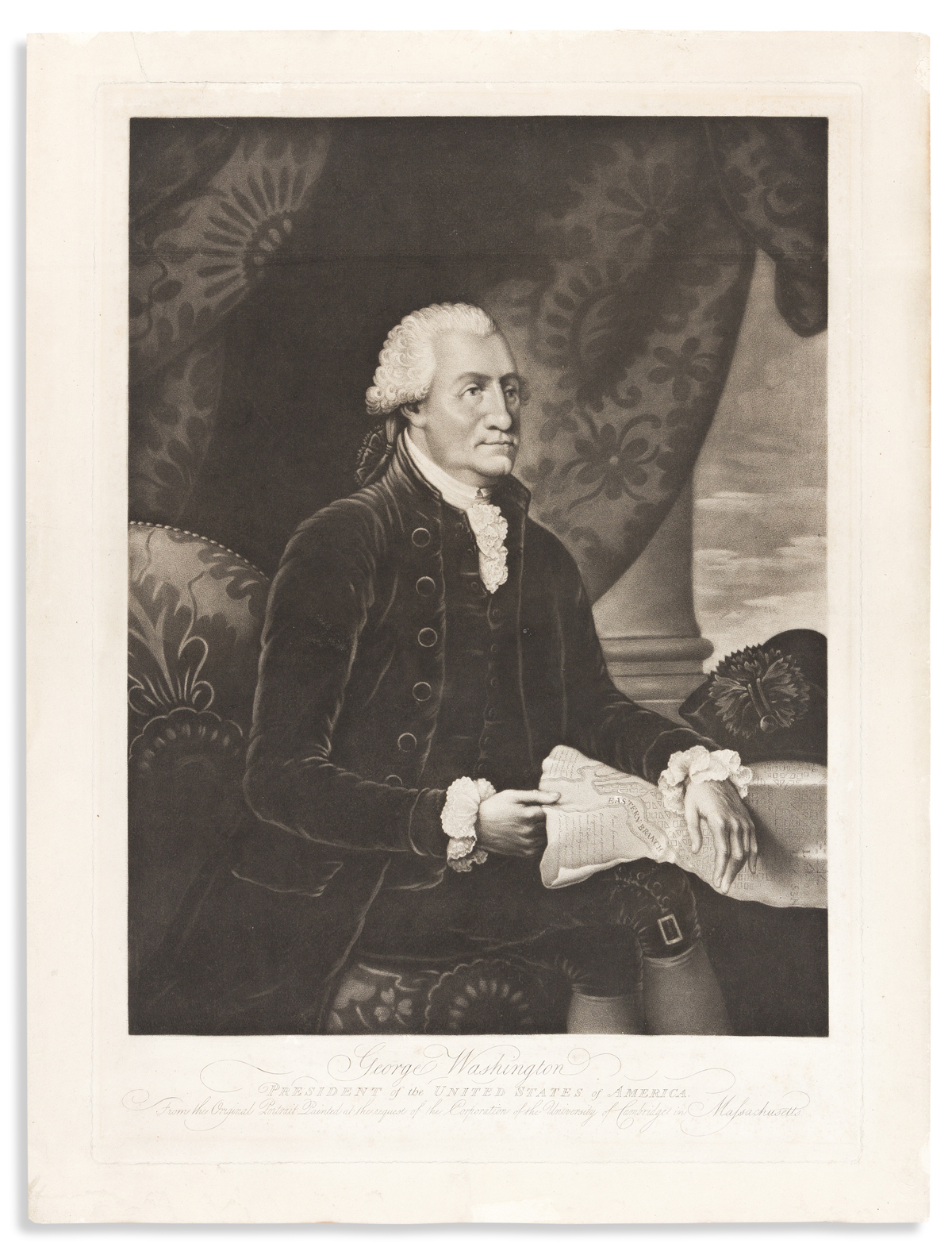 (WASHINGTON.) Pair of matching Savage prints of Washington and Franklin.